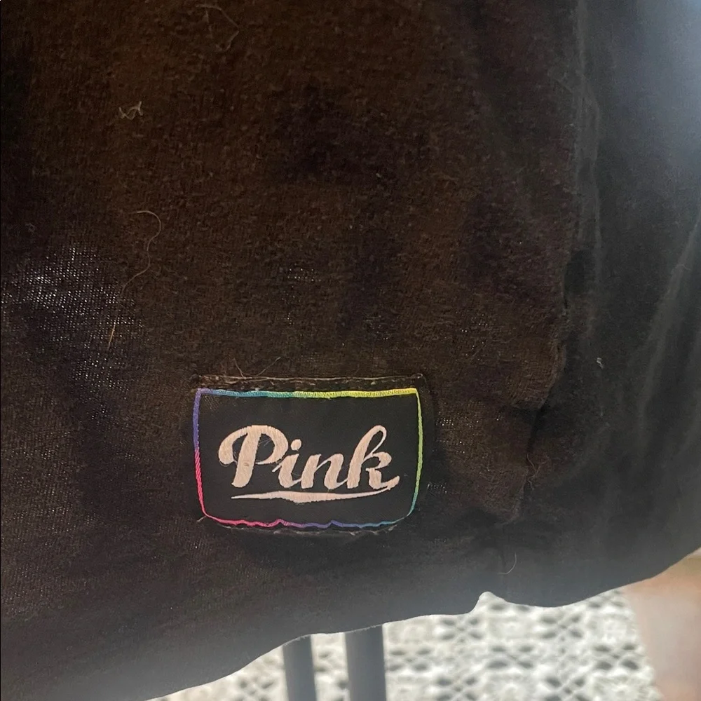 PINK Victoria's Secret Black Tank Top. Small pinhole. - Picture 3 of 7